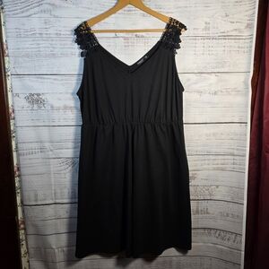 Shein Black Lace Strap Midi Dress 3X Plus Size Casual